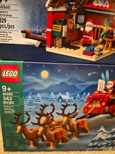 LEGO Santa's Workshop 40565 + Wintertime Carriage 40603 + Santa's Sleigh 40499
