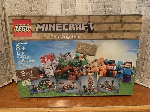 Lego Minecraft (21116) Crafting Box, Sold Out/Retired, Factory Sealed, NEW