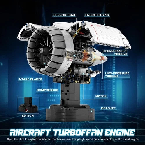 Aircraft Engine Building Blocks Set for Adults, Engine Model with Motor that ...