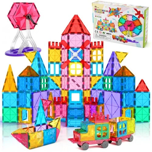 100pcs Magnetic Building Blocks Set - STEM Construction Kit for Kids 3-10 Years,