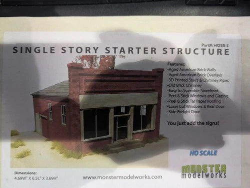 Monster Model Works HOSS-3 HO Scale Single Story Starter Structure Building Kit