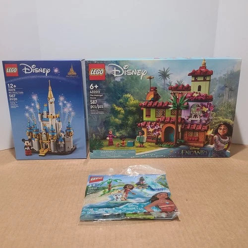 LEGO Disney Lot: Madrigal House, Mini Disney Castle, & Moana's Dolphin Cove