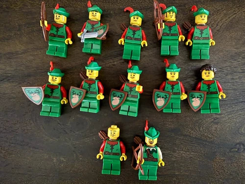Authentic LEGO Castle Forestmen Minifigure Lot w/accessories & CMF Forest Man