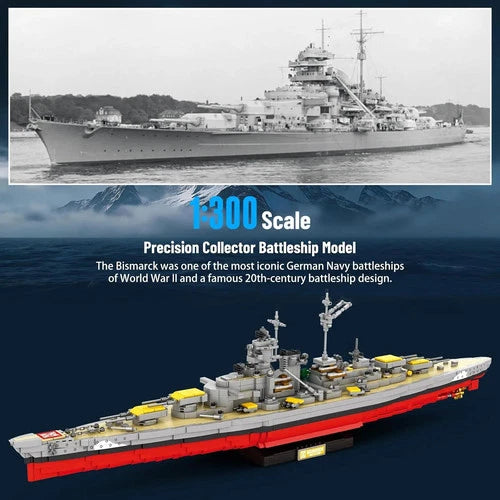 Reobrix Bismarck Battleship Building Blocks Set 3462 Pieces Model Kit