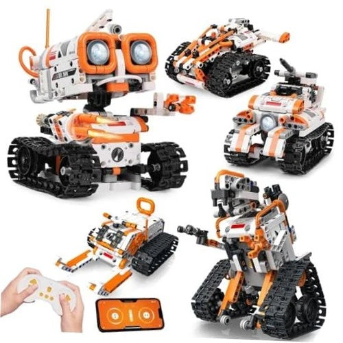 STEM Robotics Kit for Kids Ages 6+, 5-in-1 Remote/APP Control Coding Robot,