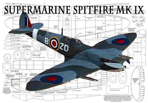Supermarine Spitfire MK IX Electric 22" WS RC Airplane Laser Cut Balsa Short Kit