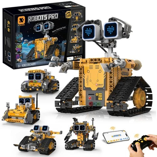 5-in-1 Robot Building Kit for Kids 6-12, STEM Coding Robot Toy with App & Rem...