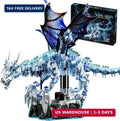 Mechanical Ice Dragon Building Set, 1646 PCS LED Light-Up Dragon Building Blocks