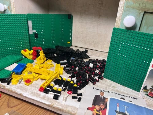 Vintage 1970s LEGO Lot 570 Fire House 585 Police Headquarters Manuals Parts