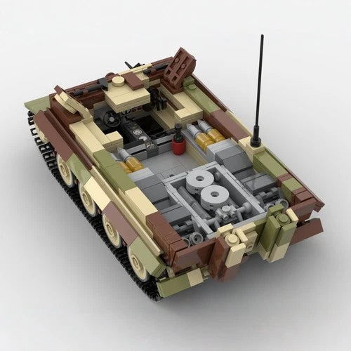 MOC military WWII Tiger tank model building blocks Toys Birthday Gift set
