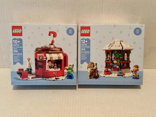 LEGO 40778 Winter Gazebo, 40776 Hot Chocolate Stand, 40777 Gingerbread Train NEW