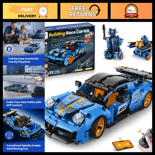 Remote Control Car Robot Building Kit - STEM Toys for Boys 8+ - Educational Gift