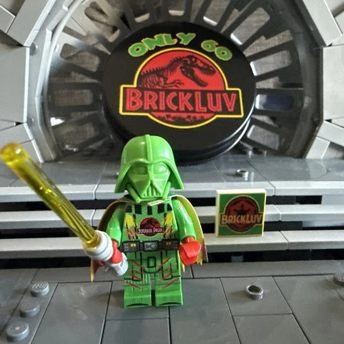 Brickluv Jurassic Park Vader Minifigure (Only 60 made) w/ Collectible Tin