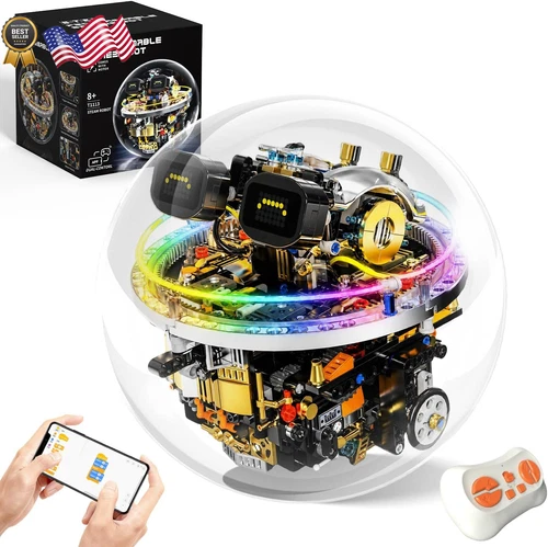 STEM Robot Building Kit for Kids Ages 8-14, 804 PCS Remote & APP Control Sphe