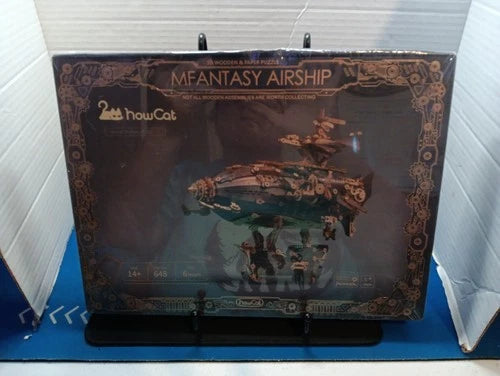 HowCat 3D Wooden Puzzle MFantasy Airship DIY Model Kit Home Decor Toy (See Desc)