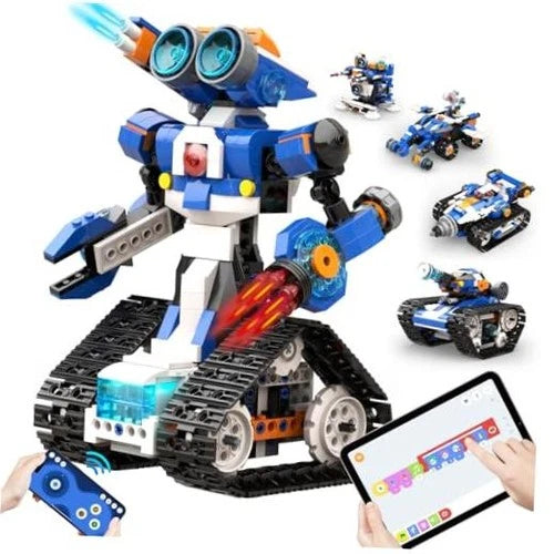 STEM Coding Robot Toy 6-in-1 Building Kit for Boys 8 Robot J(Advanced-level)