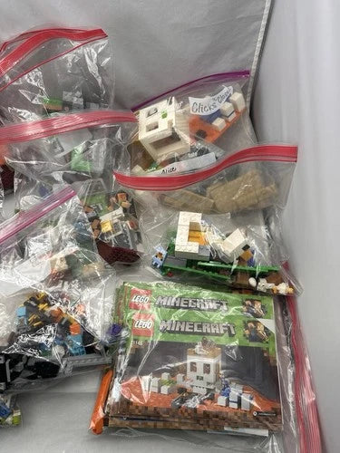 Lego Minecraft Incomplete Lot Of 10+ Sets - Minifigures, Manuals, Accessories