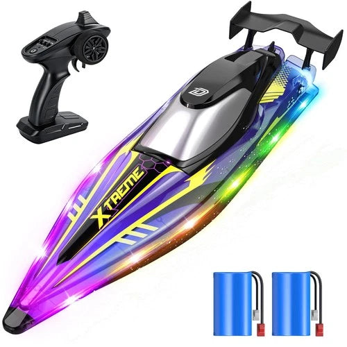 DEERC 17” Large HighSpeed RC Jet Boat, SelfRighting Remote Control Boat with ...