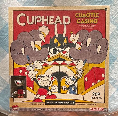 McFarlane Cuphead Chaotic Casino 209-Piece Building Set w/ Cuphead & Mugman NEW