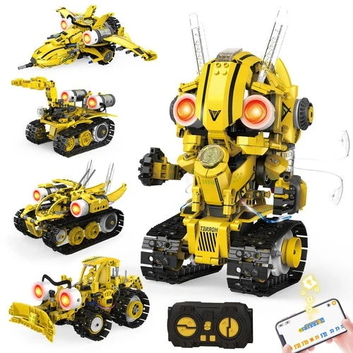 HPROMOT 5-in-1 STEM Robot Building Kit for Kids Ages 8-16, Remote & App Contr...