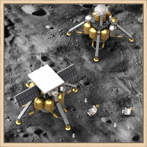 MOC-100723 Building Blocks First Lunar Outpost Habitat Moon Base Space Aviation