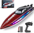 RC Boat 30KMH with 7Light Modes,Remote Control Electric Fast Speed Red