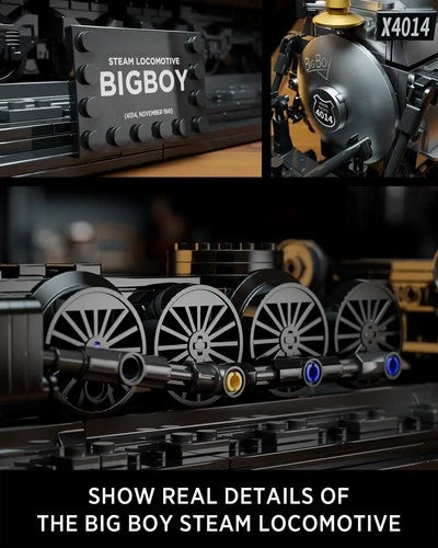 Big Boy Steam Locomotive Train Model Building Set 1818 Pieces Black