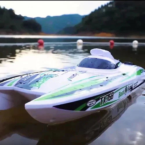 🔥 Brushless Turbojet RC Speedboat 30KM/H 2.4G Racing Boat Water-Cooled TX768