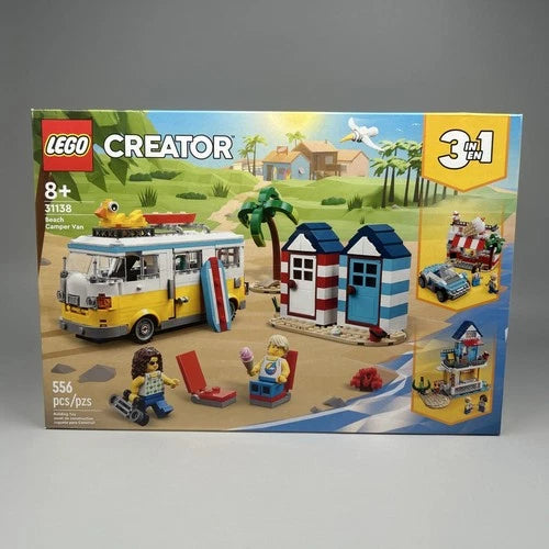 LEGO Creator 3in1 31138 Beach Camper Van 556pcs Ice Cream Shop - New Sealed