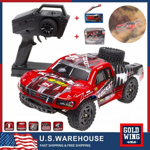 REMO 1/16 RC Truck 2.4Ghz 4WD High Speed Off-road RC Car Short Course Truck Red