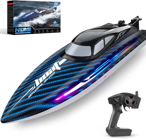 30KMH RC Remote Control Boat with 7 LED Light Modes Waterproof Electric Fast Spe