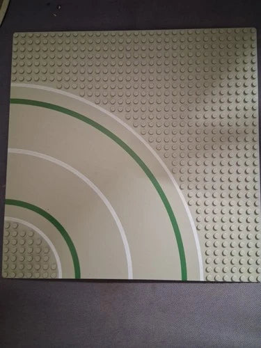 MEOW Printed Road Baseplates Lot of 11 Gray/Green Straight Curves Helipad