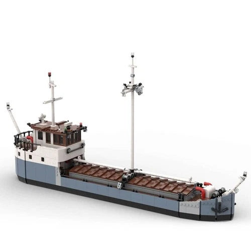 Modubrix MOC-87964 2 Bay Cargo Boat 1961 Parts Building Blocks Toys Kit