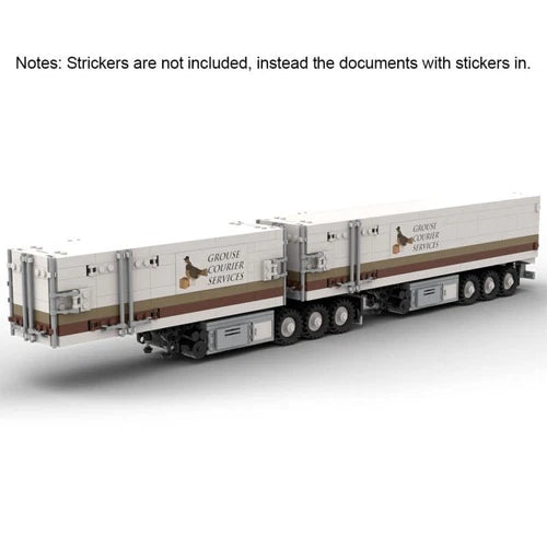 MOC-115636 B-Double Dryvan Trailers Scene with Truck Model 1209 Pieces