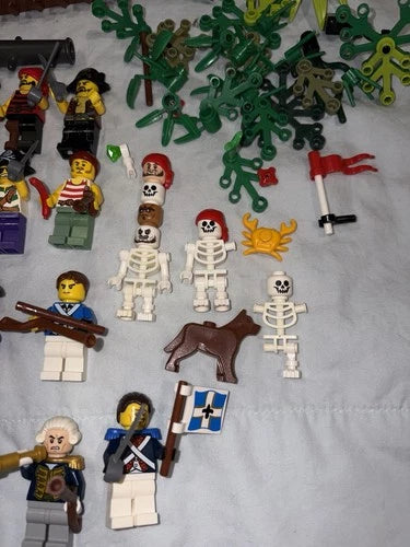 Rare LEGO Pirates Bulk Lot: Minifigures & Parts w/ Cannons, Weapons, Skeletons