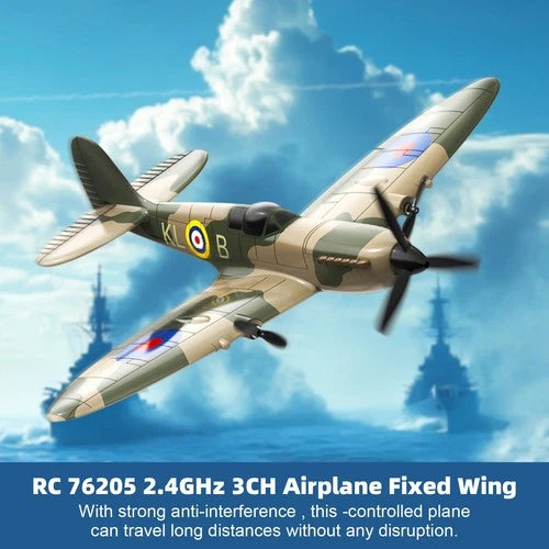 RC 76205 2.4GHz 3CH Airplane Fixed Wing W/ Gyro System 2 Batteries Kid Toy