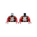 LEGO - Minifig, Torso Red & Gold Flames, White Ninjago Logogram 'Fire' Pattern