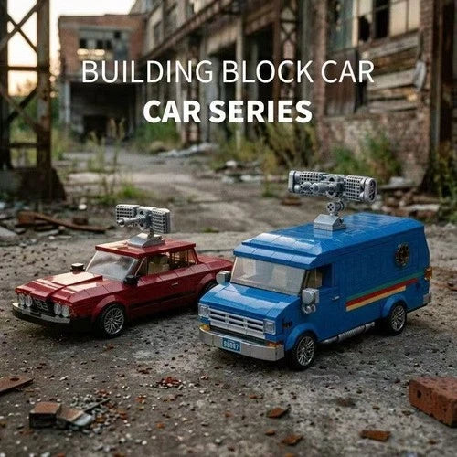 MOC Stranger Things Steve's Car WSQK Van Set 1060 PCS Building Block