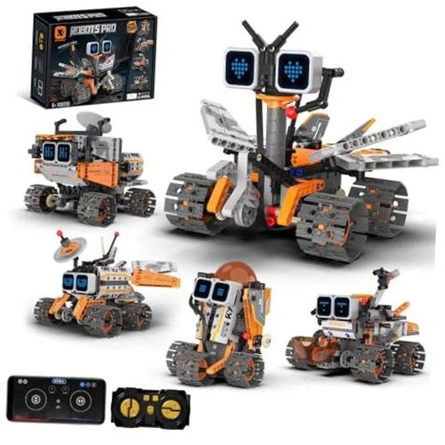 Sciencow 5 in 1 Space Robot Building Set, STEM Robotic Car Toy Kit, Remote &
