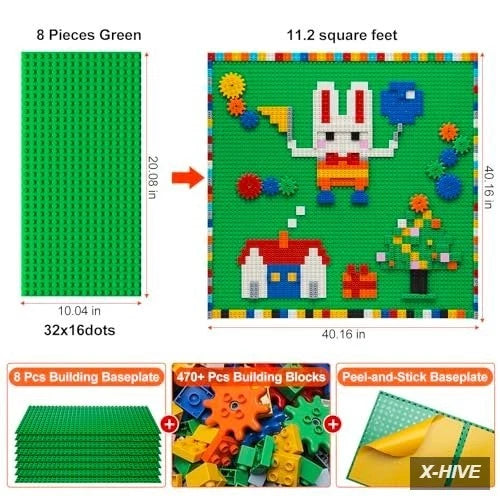 Customize Building Block Wall,470+ PCS Activity Toys Bricks with Self Adhesive