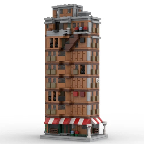 MOC: Modular Apartment Building Blocks Street View Set 1472 Bricks Gift DIY
