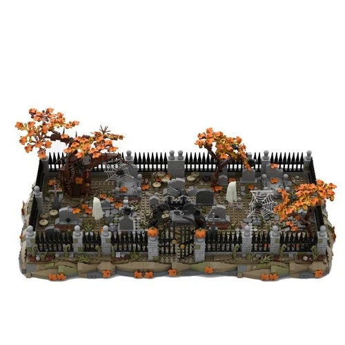 Modubrix Mocs Brick Block Medieval Haunted Cemetery 2025 Parts Building Toys Set
