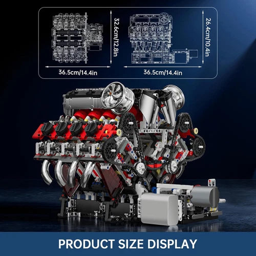 V8 Engine Building Set, 2718 Pcs Model Kit for Adults 14+