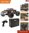 4WD 1:18 Scale RC Monster Truck - Waterproof, LED Lights & 2 Batteries