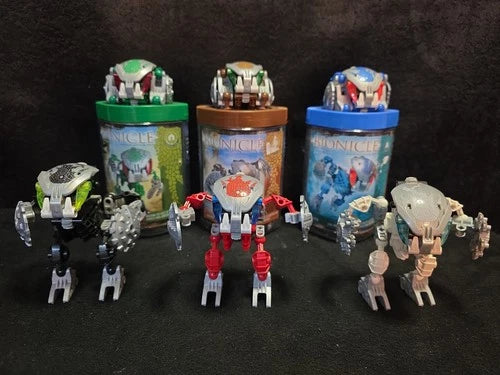 LEGO Bionicle: BOHROK-Kal 8573-8578 -Set of 6, Half With Cannisters/Manuals
