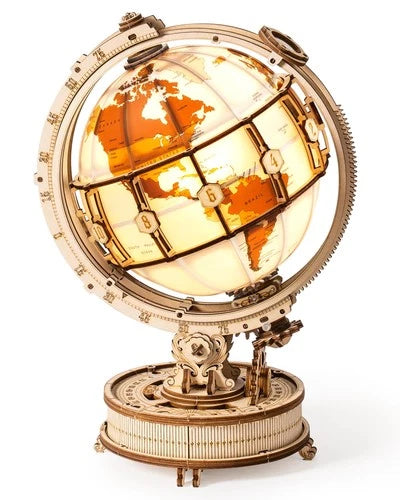3D Wooden Puzzle Luminous Globe ST003 with LED Light Model Building Kit Teens