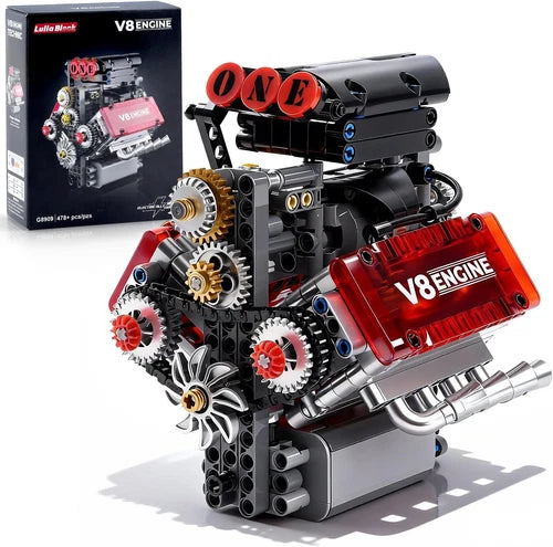 V8 Engine Toy Building Sets - Mini Combustion V8 Engine Model Kit That Runs, Bui