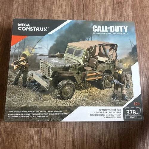 Call Of Duty Mega Construx Infantry Scout Car Jeep Never Opened Retired Set
