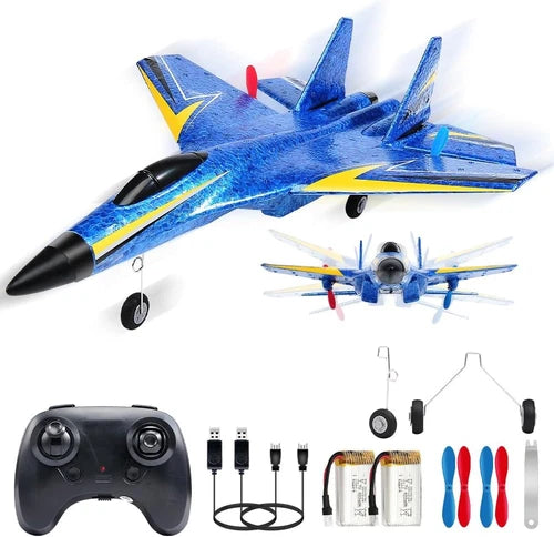 Su-27 RC Airplane,2.4Ghz 2 Channel Remote Control Plane with Gyro Night Lights a