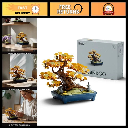 Ginkgo Bonsai Building Set - Creative DIY Model Kit for Adults & Kids, NF10374